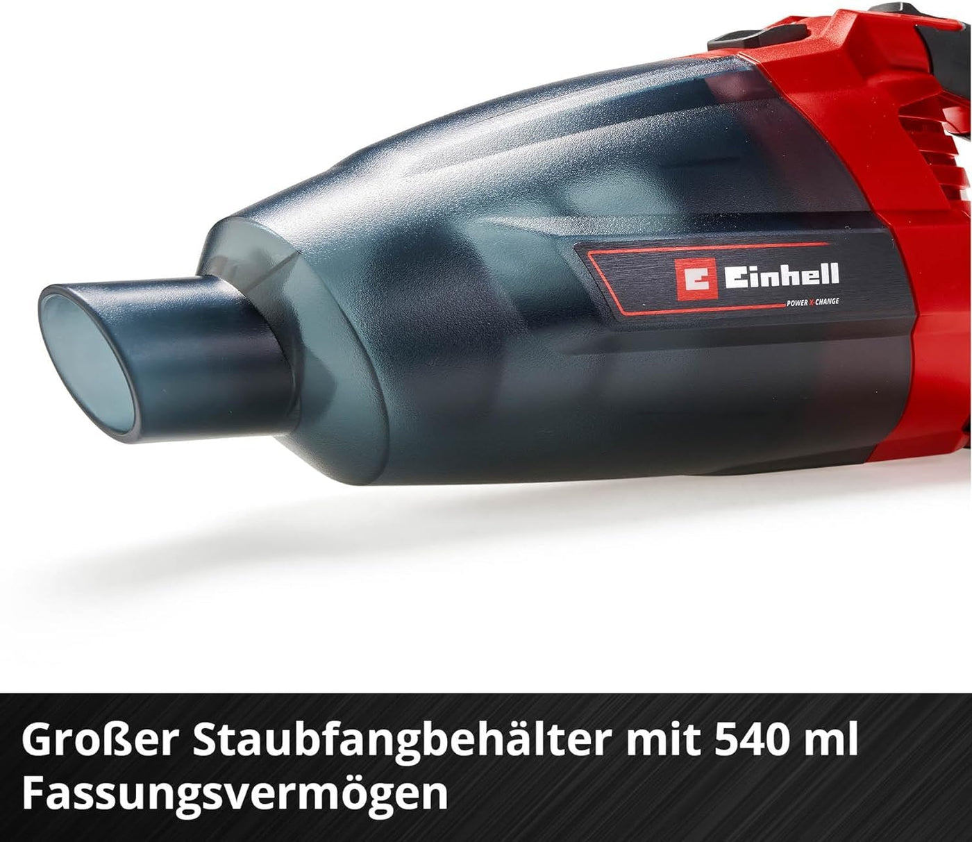 Einhell Akku-Handstaubsauger TE-VC 18 Li-Solo Power X-Change (18 V, 42 mbar Saugleistung, 540 ml-Staubfangbehälter, inkl. 3 Düsen, Verlängerung, Wandhalterung, ohne Akku und Ladegerät)