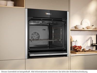 NEFF B54CR31N0 Einbau-Backofen N70, Integrierbarer Backofen 60 x 60cm, Slide&Hide, Full Touch TFT-Display, Automatikprogramme, Soft Open & Close, Edelstahl