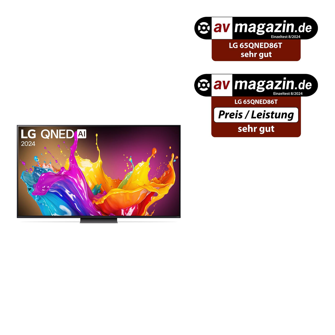 LG 65QNED86T6A TV 65" (165 cm) QNED Fernseher (α8 4K AI-Prozessor, webOS 24, HDR10, bis zu 120Hz) [Modelljahr 2024]