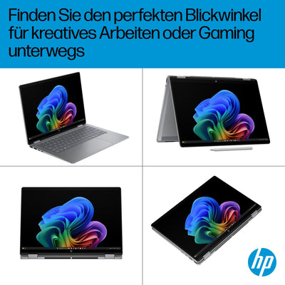 HP OmniBook X Flip 2in1 Next Gen AI Laptop | Intel Core Ultra 7 258V | dedizierte NPU für KI | 47 NPU Tops | Copilot+ PC | 14" 3K 2880x1800 OLED Touchscreen | 32 GB | 1TB SSD | Win11 | QWERTZ | Silber