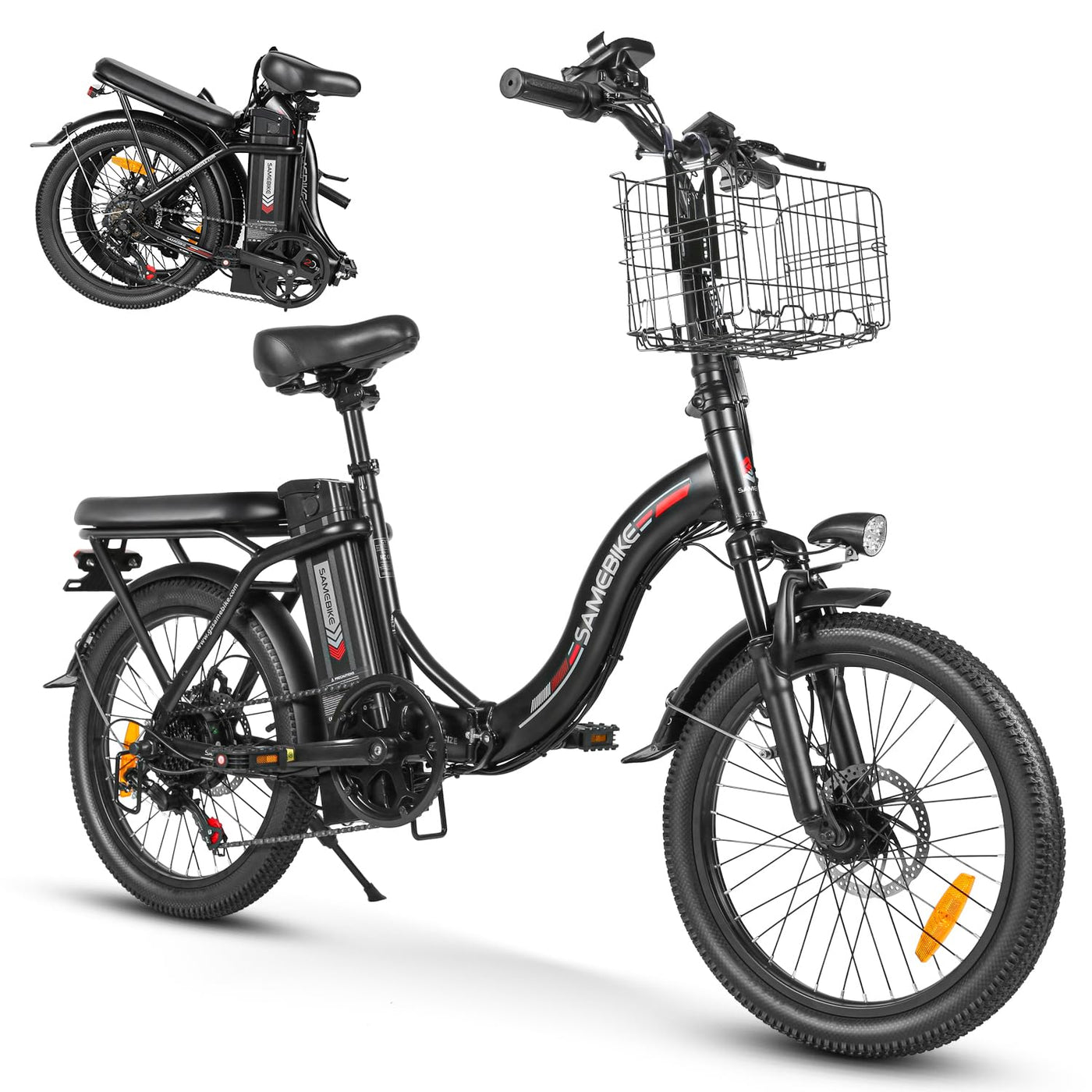SAMEBIKE E Bike Elektrofahrrad E-Bike Klapprad 20" E-Fahrrad klapprad,432WH Lithium-Akku,für Lange Reichweite bis 60-110km, Falt-Elektrofahrräder für Herren Damen mit 7 Gängen (CY20)