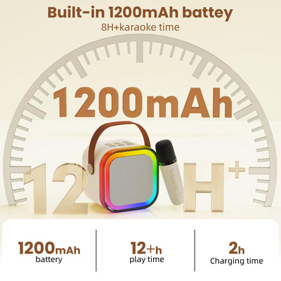 JYX Karaoke Maschine für Kinder mit 2 Karaoke Mikrofon, Mini Karaoke Anlage, Bluetooth Karaoke Lautsprecher Geschenk für Brithday, Kids Karaoke Set Box - Geschenke für Kinder 3-12 Jahre