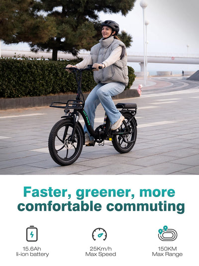 HITWAY E Bike BK6SL1-36V15.6Ah mit 250W Motor, Elektrofahrrad 20 Zoll, 70-150km Reichweite, 7-Gang, APP-Steuerung, faltbar, IP54 wasserdicht Pedelec