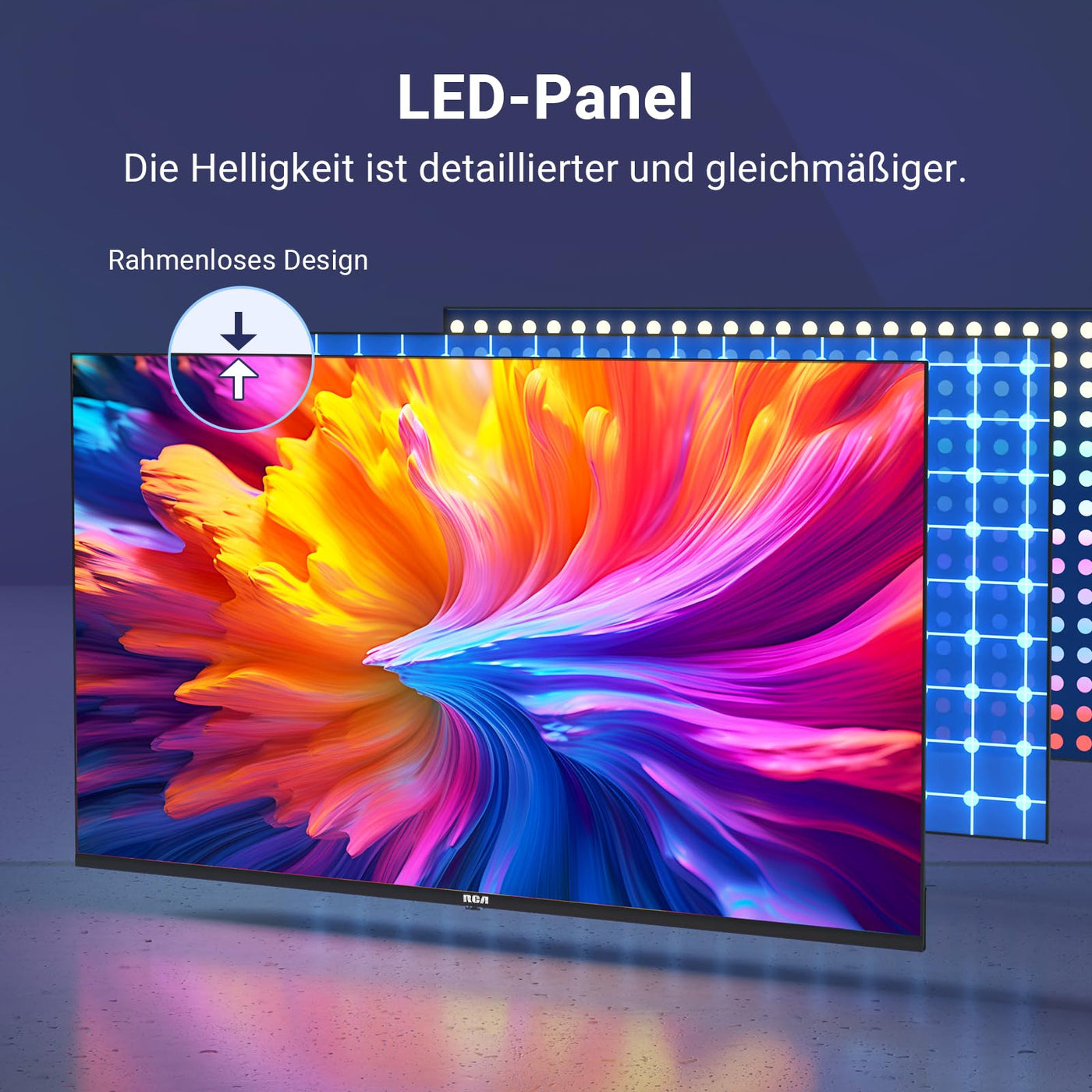 RCA VRS40FQ1 Smart TV 40 Zoll (100 cm) FHD Fernseher mit WLAN, Triple Tuner (DVB-T/T2, DVB-C, DVB-S/S2), App Store, Prime Video, Netflix, YouTube, DAZN, Disney+ [RVSmart 2024]