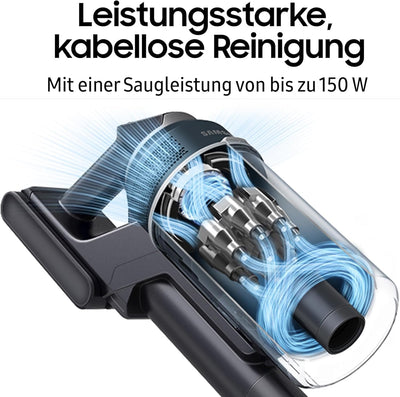 Samsung Jet 85 Wet&Clean Akku-Staubsauger, 210 W, Inkl. Wischaufsatz Spray Spinnig Sweeper und weiterem Zubehör, Blau, VS20C85G7TB/WD