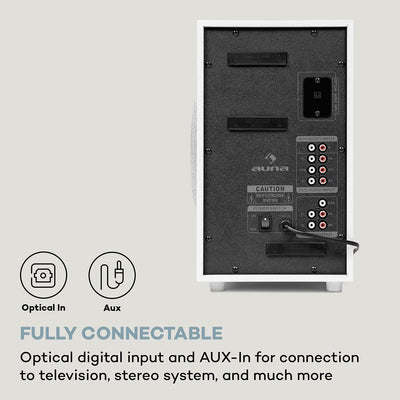auna Areal 525 5.1 Soundsystem, Heimkinosystem, 5.1 Heimkinosystem, RMS, Subwoofer, 4 oder 5 Satellit, AUX-Eingang, Heimkino mit 125 Watt, schwarz