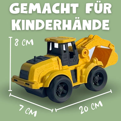 BIOPLAY® Bagger Spielzeug ab 2 Jahre | Bio Kunststoff | Bewegliche Baggerschaufel | Nachhaltiges Spielzeug ab 18 Monate für Jungen und Mädchen | Indoor und Outdoor | Baustellenfahrzeug