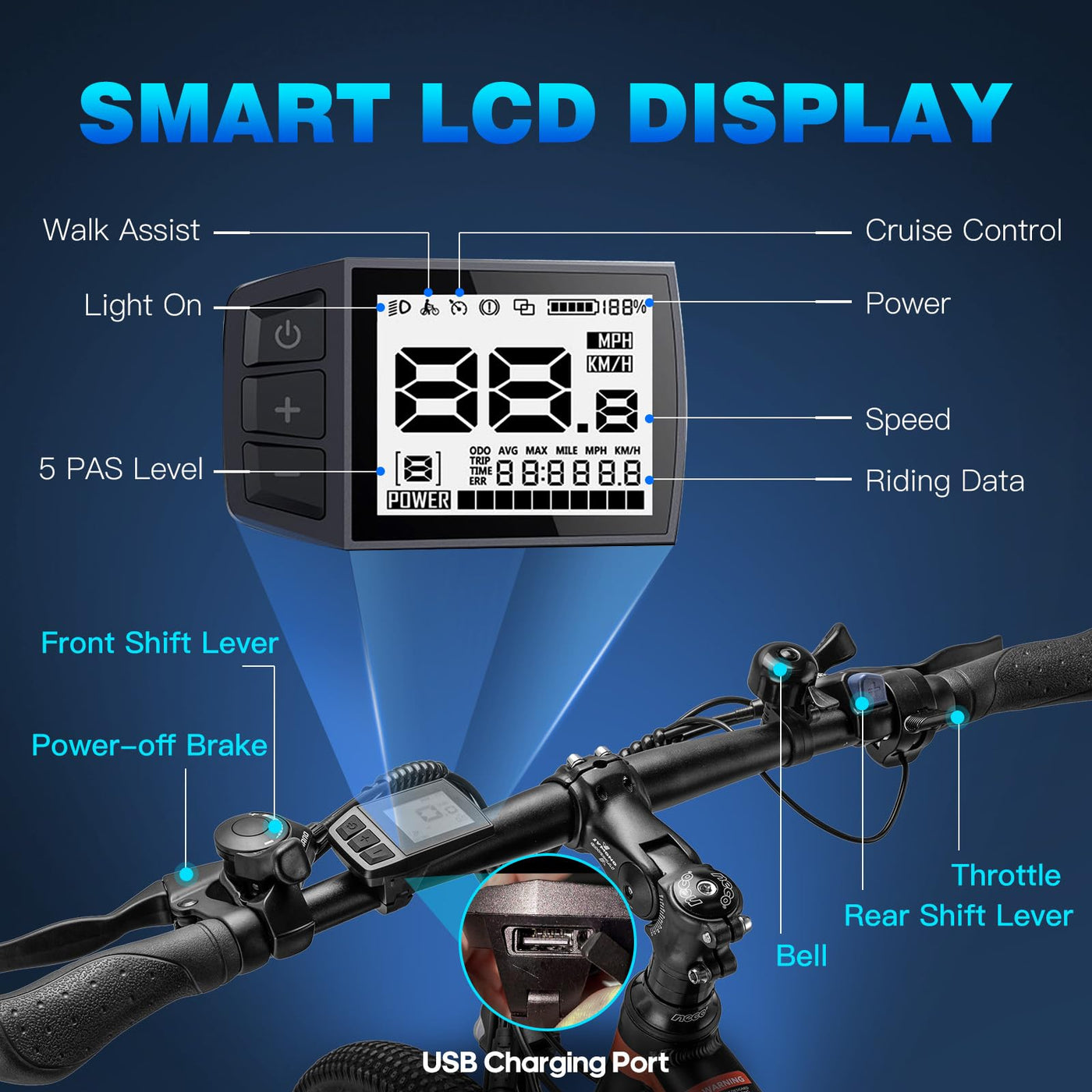 Fafrees Hailong-one E Bike Elektrofahrrad 26 Zoll, e Bike Herren 36V 13AH Akku, MTB E-Fahrrad 250W, City EBike Damen, Max.Reichweite bis zu 45-100km, Weiß