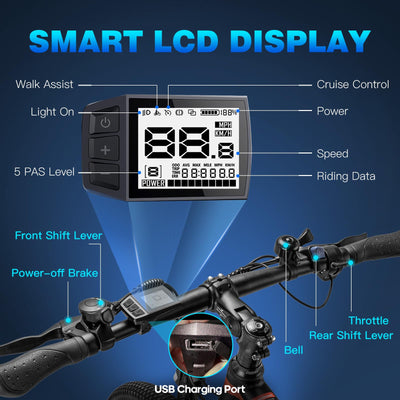 Fafrees Hailong-one E Bike Elektrofahrrad 26 Zoll, e Bike Herren 36V 13AH Akku, MTB E-Fahrrad 250W, City EBike Damen, Max.Reichweite bis zu 45-100km, Weiß