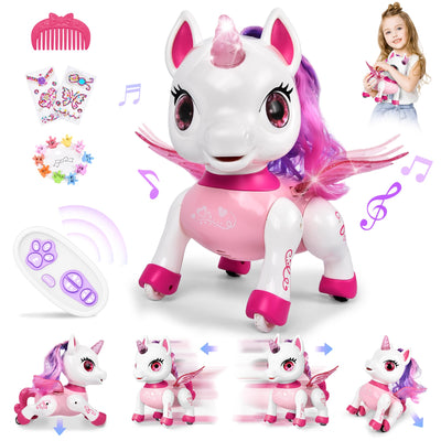 Joellfuner Roboter Einhorn, Ferngesteuerter Roboter für Kinder, Intelligenter Interaktiver Spielzeug Roboter, Kreative Haustier Geschenke für Jungen und Mädchen 3-12 Jahren (Einhorn)