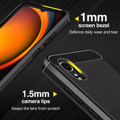 ivoler Hülle für Samsung Galaxy Xcover 7 mit 2 Stück Panzer Schutz Glas, Militärischer Stoßfest Handyhülle, Dünne Weiche TPU Silikon Kratzfest Schutzhülle Anti-Fingerabdruck Case, Schwarz