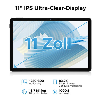 DOOGEE U11 Android 16 Tablet 11 Zoll Gemini AI 16GB RAM +128GB ROM (2TB TF) 8580mAh Gaming Tablet Unisoc T7200 Octa-Core 13MP+5MP Tablets PC 2.4G+5G WLAN GMS/ WidevineL1/ 3.5mm Audio/GPS/Face ID/OTG