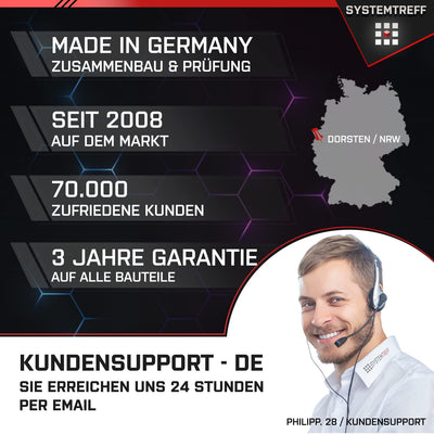 SYSTEMTREFF Basic Gaming PC AMD Ryzen 5 5600G 6x4.4GHz | AMD RX Vega 7 4K HDMI DX12 | 1TB M.2 NVMe | 16GB DDR4 RAM | WLAN Desktop Computer Rechner für Gamer, Zocker