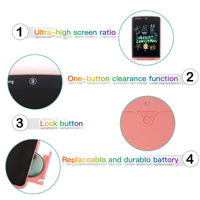 YUSHANG LCD Schreibtafel 12 Zoll Buntes LCD Zeichentablett Aldult LCD Notizblock Tragbare LCD Schreibtafel zum Schreiben von Malerei und Notizen(Rosa-12)