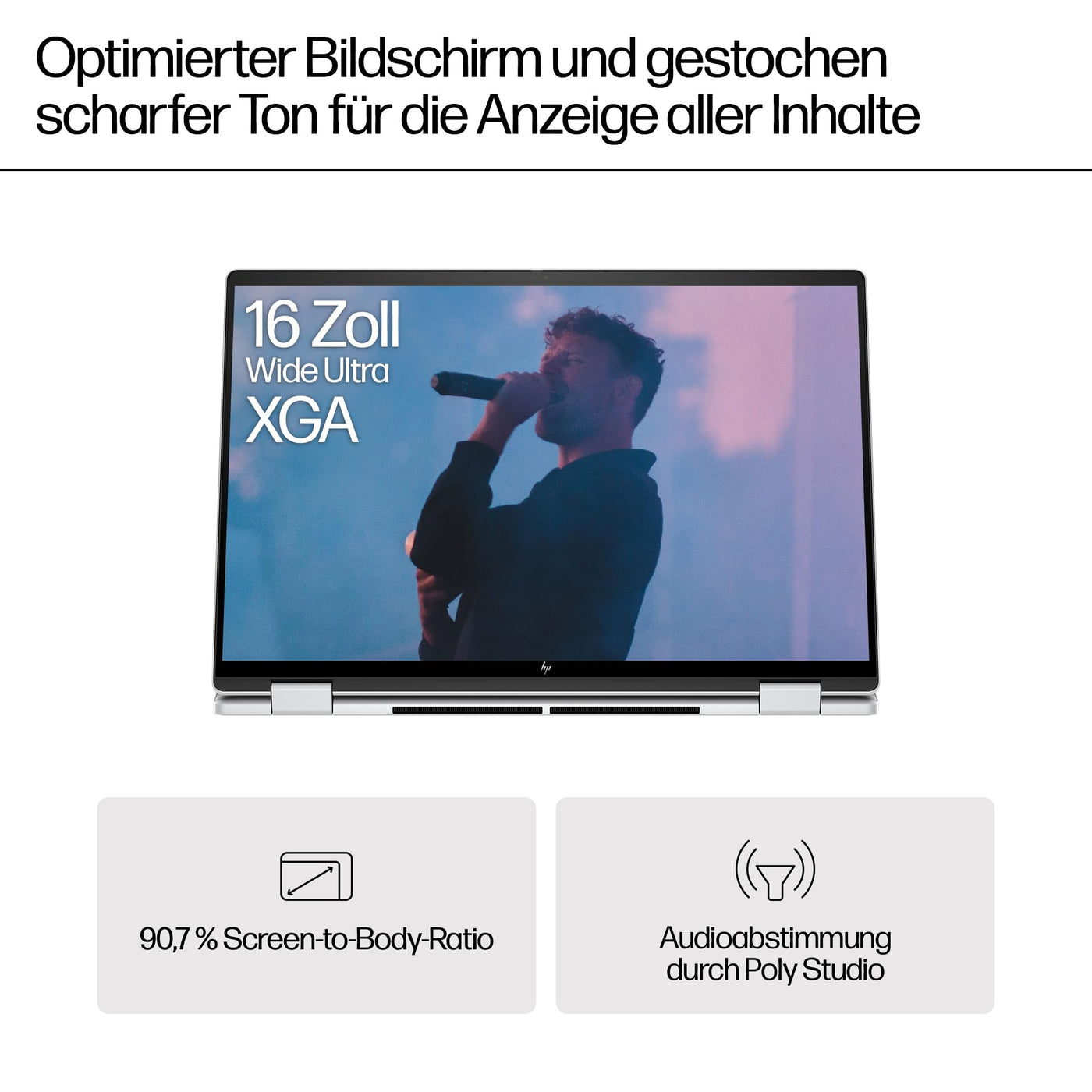 HP Envy x360 2-in1 Convertible Laptop PC | AMD Ryzen 5 8640HS | KI optimiert | 16” WUXGA Touchscreen | 16GB RAM | 512GB SSD | AMD Radeon-Grafikeinheit | Windows 11 Home | QWERTZ Copilot Key | Silber