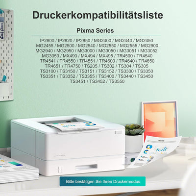 PG-545XL CL-546XL für Canon Druckerpatronen 545 546 XL Multipack Ersatz für Pixma MX495 TR4550 TS3150 TR4551 MG3050 MG2555s MX490 TS3151 MG2550s TS3350 MG2950 MG2950S MG3051 (Schwarz, Farbe, 2er-Pack)