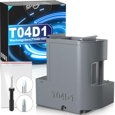 Spaceink T04D1/T04D100 Wartungsbox Kompatibel für Epson ET-15000 ET-4750 ET-3750 ET-4850 ET-3850 ET-3700 ET-4856 ET-5150 ET-5170 Drucker, Wartungskasten C13T04D100 Resttintenbehälter