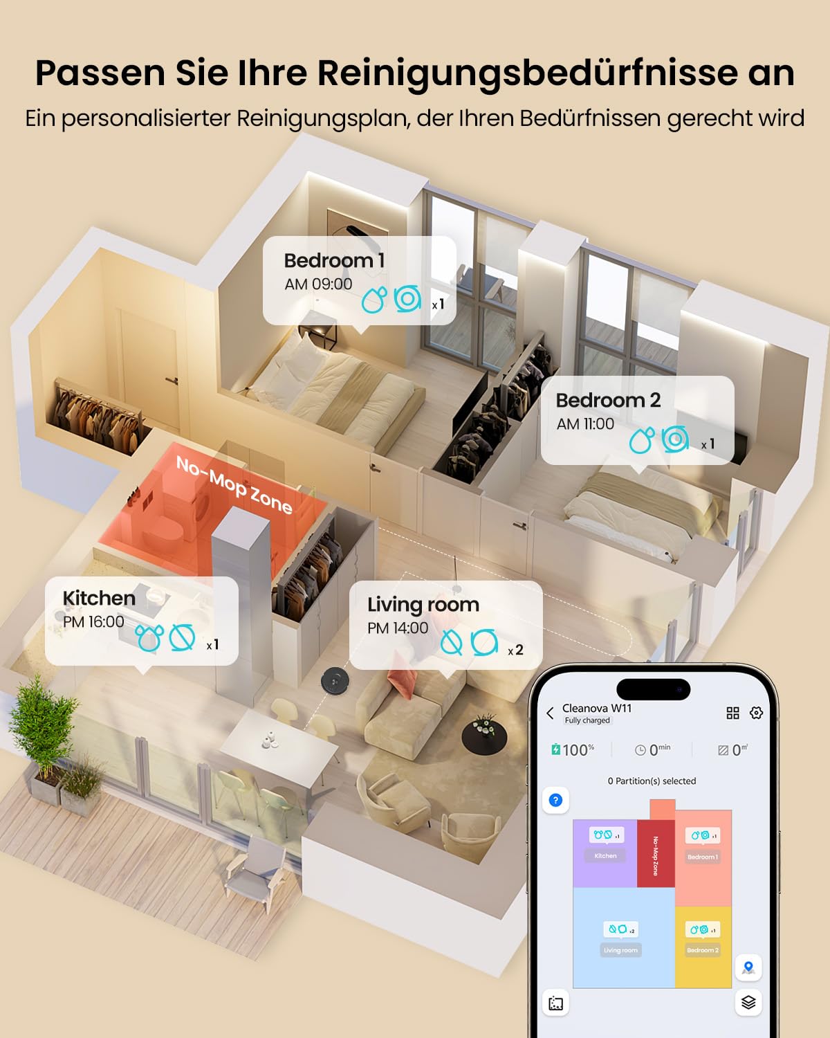 Vexilar W11 Staubsauger Roboter mit Wischfunktion, 3L Saugroboter mit Absaugstation, 6000Pa Saugkraft, 180Min Laufzeit, LiDAR Navigation, 15 No-Go Zonen, APP Steuerung, Ideal für Teppich und Tierhaare