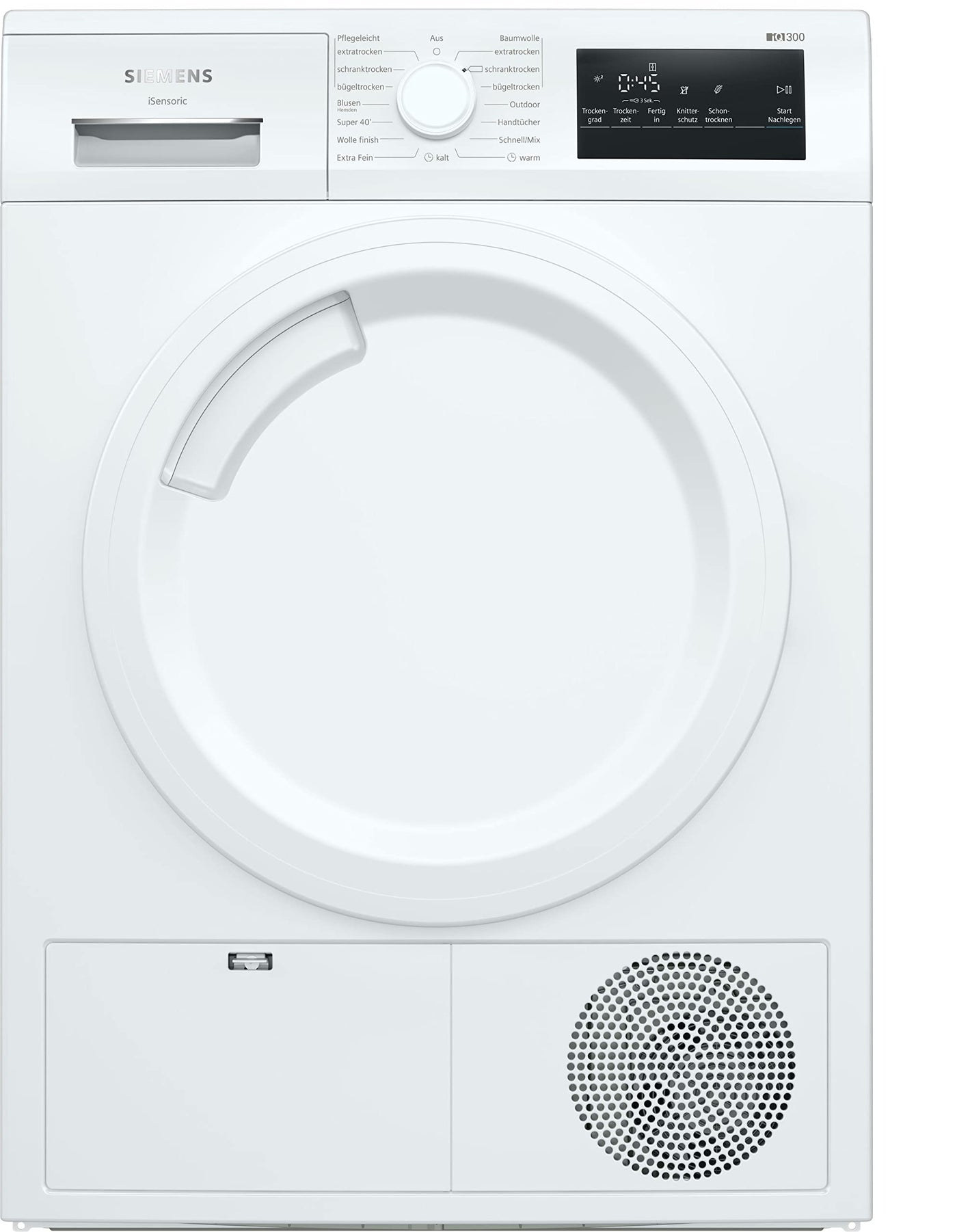 Siemens WT43HV03 Wärmepumpentrockner für 7 kg Wäsche, iQ300, 212 kWh pro Jahr, autoDry, Outdoor-Programm, Weiß