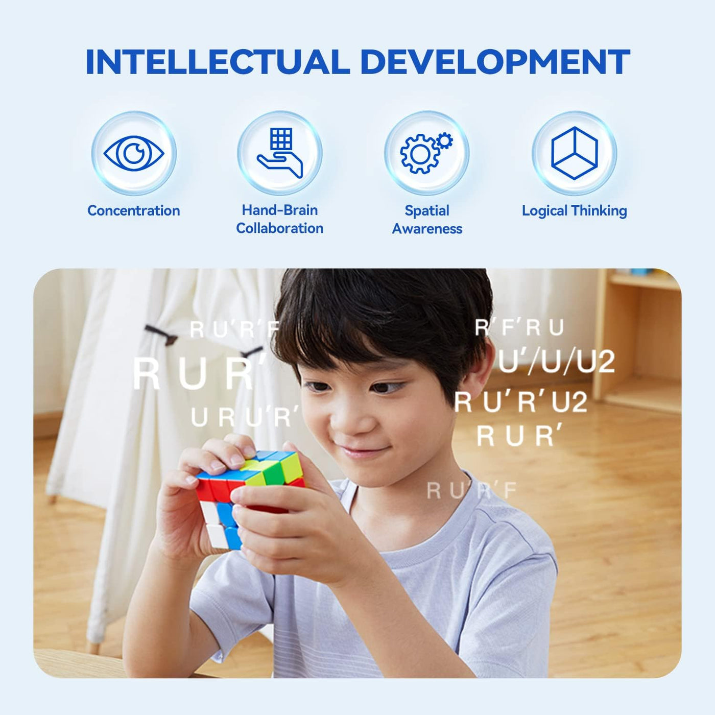 Monster Go Original Zauberwürfel Magnetisch 3x3, MG 356-EDU Speed Cube Klassisch mit 48 Magnete/Schraubenachse/Sichere Materialien/AI-Tutorial, Magic Cube Stickerless für Kinder Anfänger