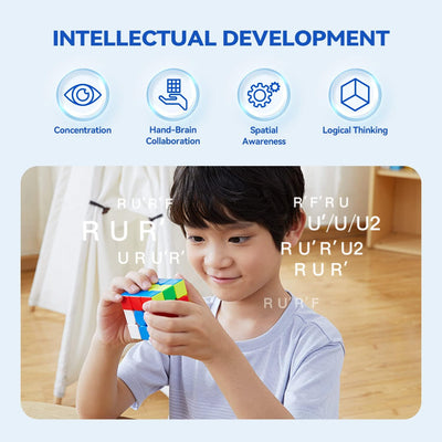 Monster Go Original Zauberwürfel Magnetisch 3x3, MG 356-EDU Speed Cube Klassisch mit 48 Magnete/Schraubenachse/Sichere Materialien/AI-Tutorial, Magic Cube Stickerless für Kinder Anfänger