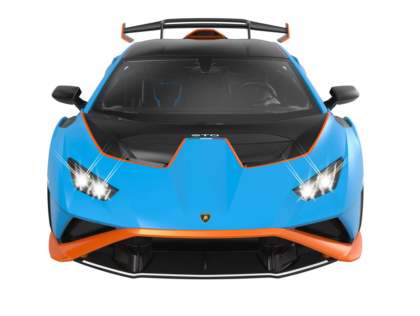 JAMARA Lamborghini Huracán STO 1:14 2,4GHz - offiziell lizenziert, ca 1 Std Fahrzeit, ca. 11 Km/h, perfekt nachgebildete Details, detaillierter Innenraum, LED Licht, 402100, Blau