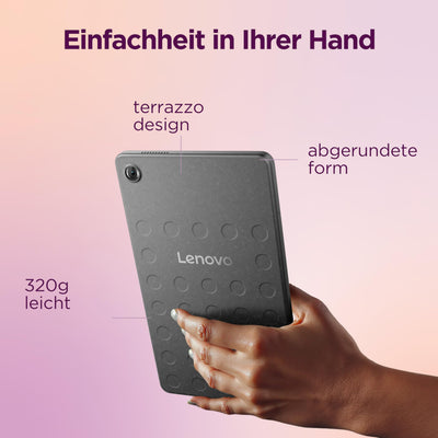 Lenovo Tab One Tablet | 8.7" 1340 x 800 LCD Display | MediaTek Helio G85 | 4GB RAM | 64GB Speicher | Android 14 | Luna Grey | inkl. Folio Case