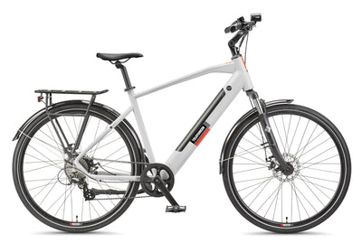 TELEFUNKEN E-Bike 28 Zoll Fahrrad für Herren XT490 | Trekking Pedelec mit 8-Gang Kettenschaltung & Scheibenbremsen | Elektrofahrrad mit 250 W Heckmotor & integriertem 417,6 Wh Li-Ion-Akku | Kreide