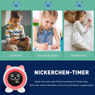 I·CODE Kinderwecker, Schlaftrainer Kinder mit Nachtlicht,Kinder Lichtwecker für Kleinkinder,Lernen von Schlafen und Aufwachen