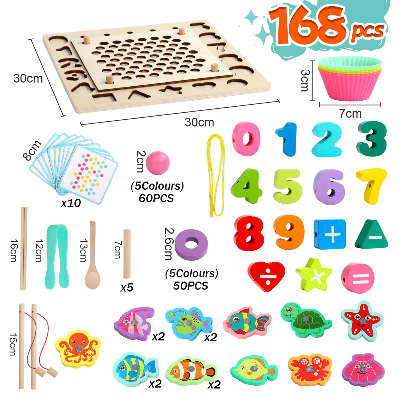 Montessori Spielzeug ab 3 Jahre, Spiele ab 3 4 5 6 Jahren - 6 IN 1 Magnetspiel Angelspiel Feinmotorik Brettspiele Lernspiele Kinderspielzeug ab 3 4 5 6 Jahre Geschenk 3 Jahre Junge Mädchen