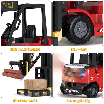 Mostop Ferngesteuerter Gabelstapler Spielzeug, 1/24 Rc Gabelstapler Spielzeug, mit Boxen/Ton- und Lichtspray, Zwei wiederaufladbare Batterien & Ladegerät, Technik Auto Junge Geschenk