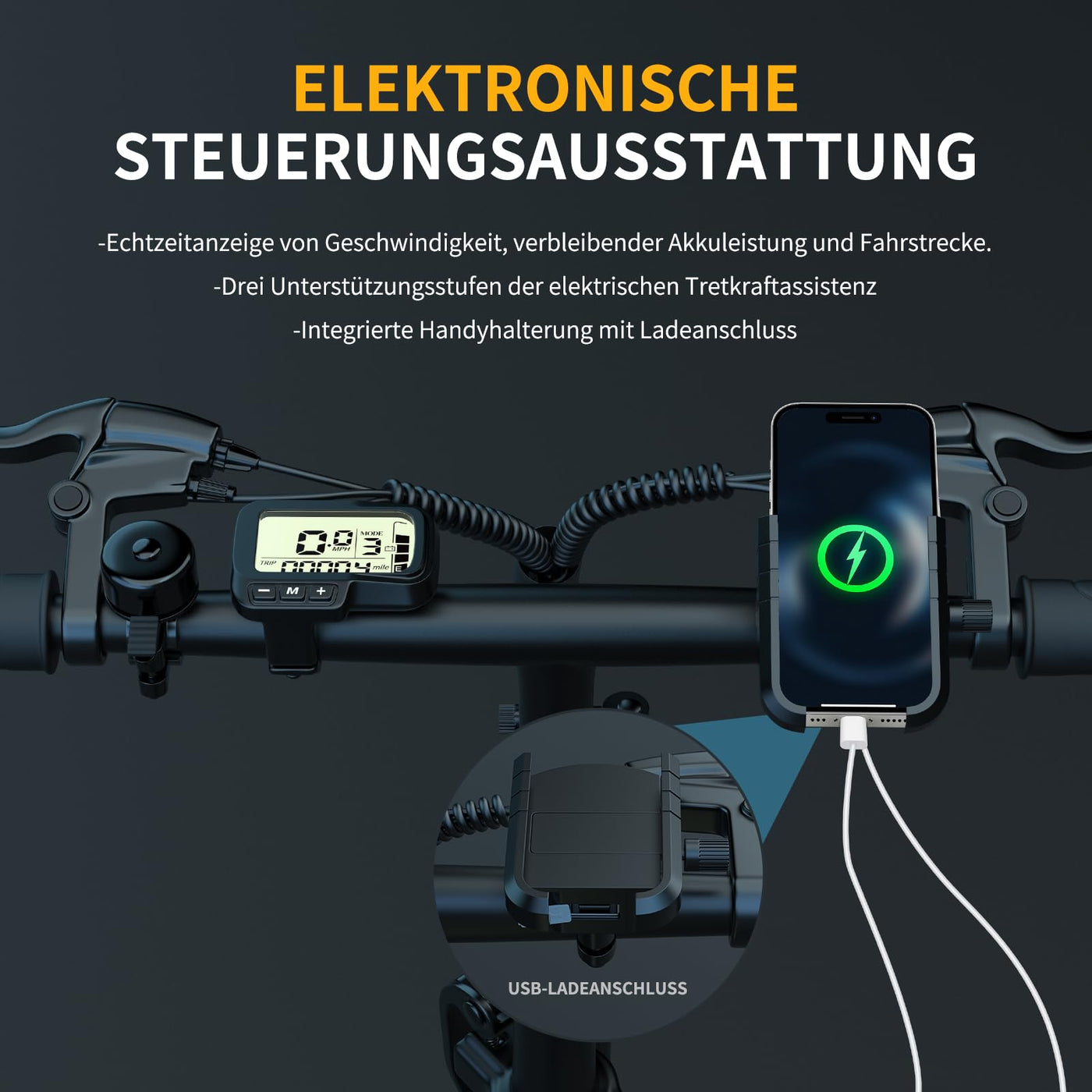 ESKUTE D100 E-Bike Klapprad 16 x 2,5 Zoll, Elektrofahrrad für Herren & Damen, Fatbike mit Abnehmbarem 36V 13Ah Akku, Lange Reichweite bis 100 km, Faltbares Pedelec für Erwachsene, Schwarz