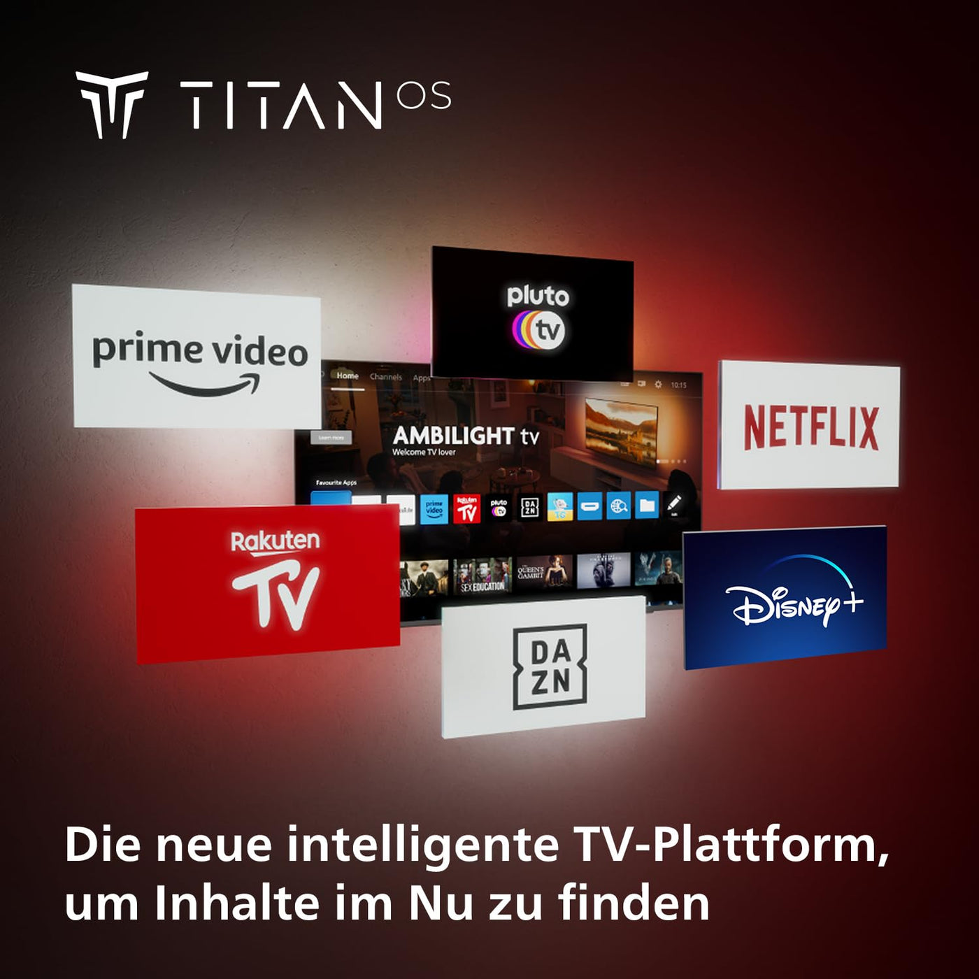 Philips Ambilight 75PUS8909 4K LED Smart TV - 75-Zoll Display mit Pixel-präziser Ultra HD Titan OS Plattform und Dolby Atmos-Klang. Funktioniert mit Alexa und Google Sprachassistent – Anthrazitgrau