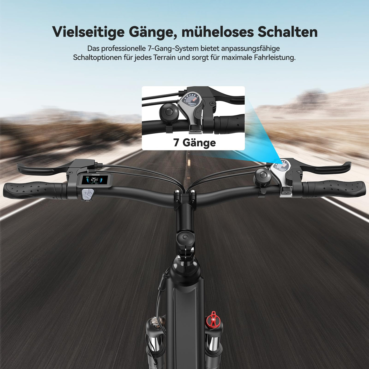 Foride Roamer 1 27,5" E-Bike für Erwachsene, 7 Gang Elektrofahrrad mit Austauschbarem 36V 13Ah Akku, 250W Motor, 25 km/h und 100km Reichweite E-Bike Damen Herren für Städtische Pendler