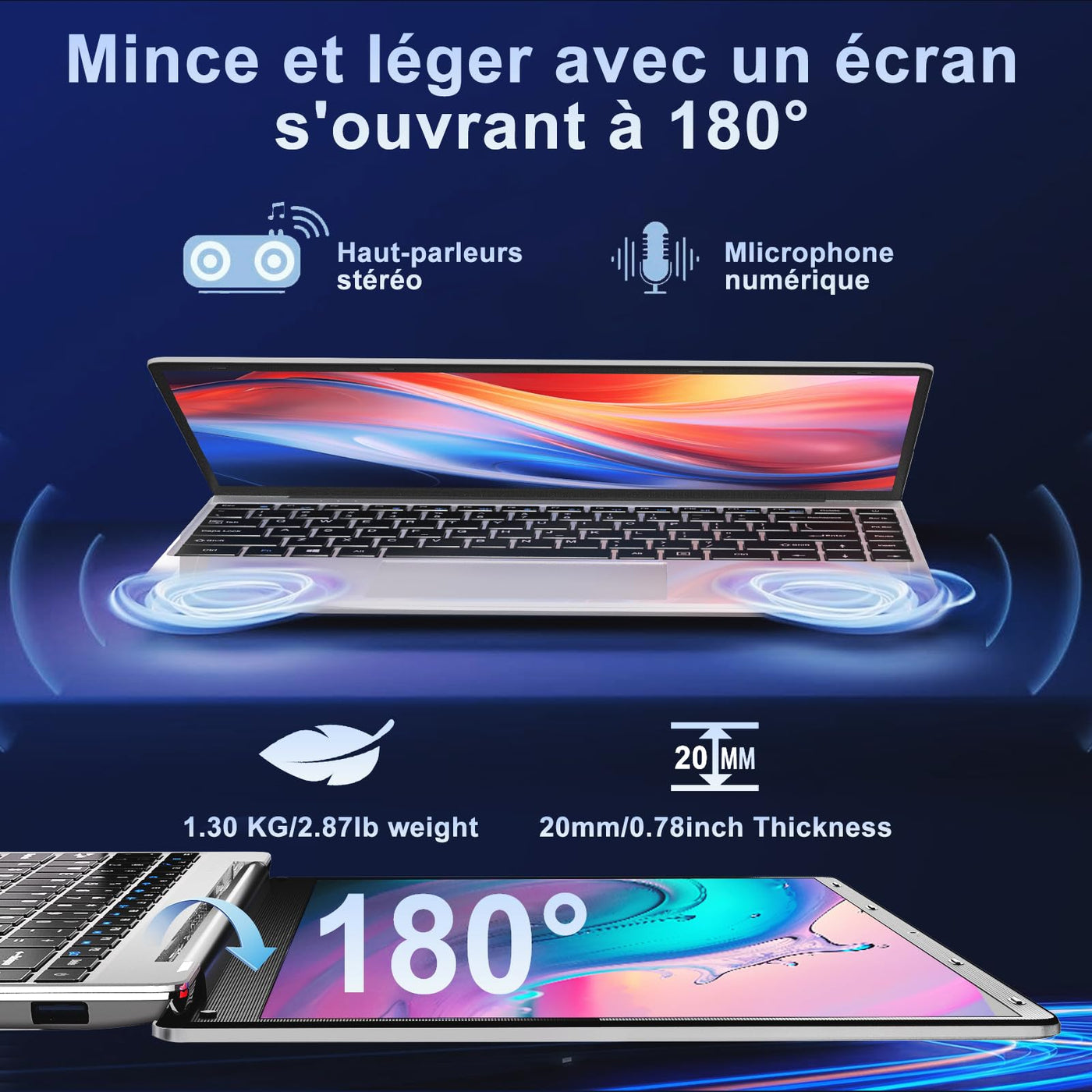 NOTODD 2025 Laptop 14 Zoll Win 11 Pro 6GB RAM 256GB SSD Unterstützung 1TB (TF 1TB) 5000mAh Notebook Celeron N4020 (bis2.8GHz) 1920x1080p 5G WiFi Deutscher Tastaturschutz und kabellose Maus-Silver