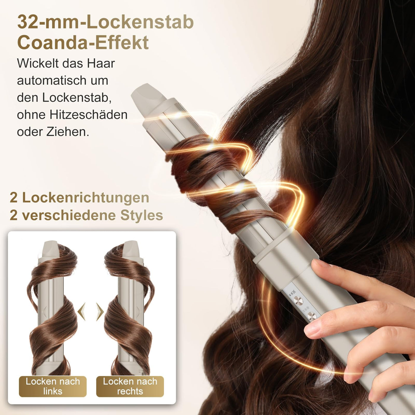 7MAGIC 6 in 1 Airstyler, Hairstyler, Lockenstab Auto-Wrap, Stylen Sie Beach Wave, Ionen Föhn, Professioneller Rundbürstenföhn,Glätteisen, für Besondere Anlässe, Reisen