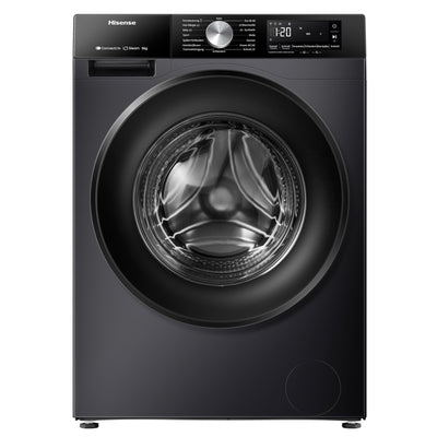 Hisense WF3S8043BB3 Waschmachine mit Dampffunkunktion, 8 kg, 1400 U,min, WIFI, ConnectLife, Power JetWash, Anti-Allergie Programm, Aqua Stop, Auto Wash, Quick Wash, EEK A-30 Prozent