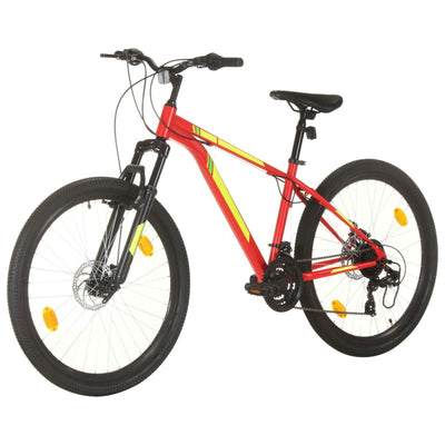 Tidyard Mountainbike Fahrrad 21-Gang-Antrieb Scheibenbremsen Sportfahrrad Mountainfahrrad Trekkingbikes Trekkingrad Fuer Männer und Frauen 27,5 Zoll Rad 38 cm Rot