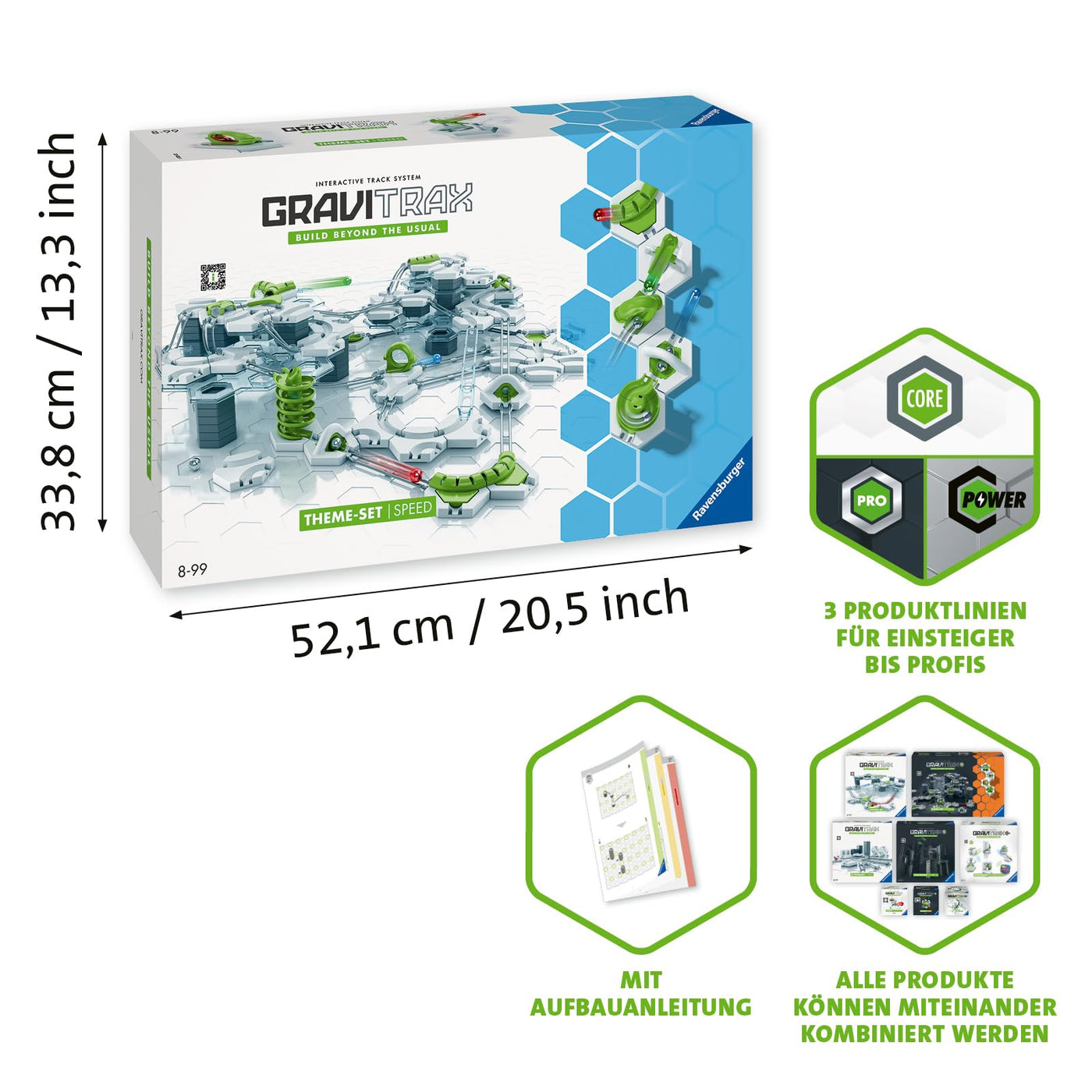 Ravensburger GraviTrax Theme-Set Speed 22428 - GraviTrax Starter-Set für Deine Kugelbahn - Murmelbahn und Konstruktionsspielzeug ab 8 Jahren, alleine bespielbar