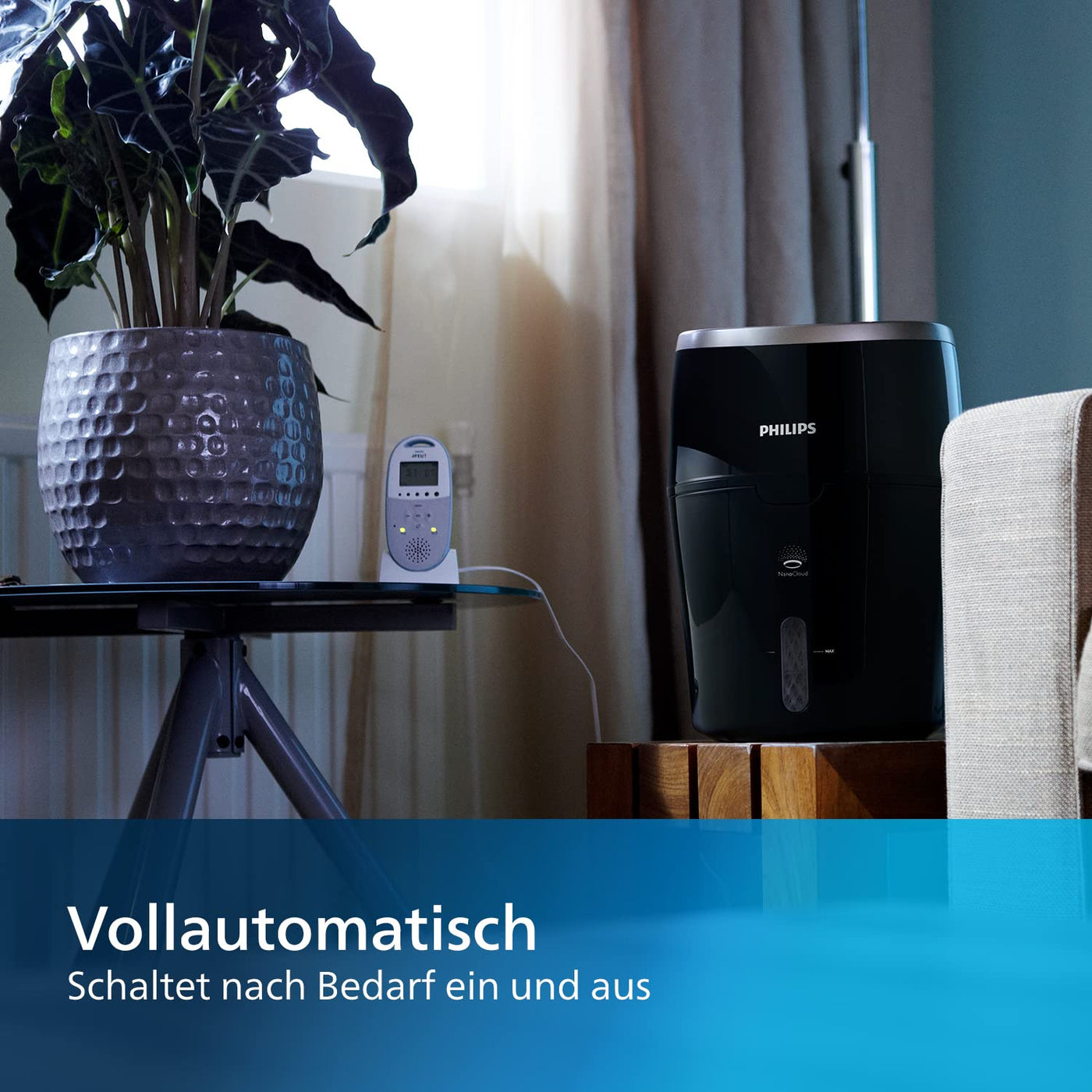Philips Series 2000 Luftbefeuchter – für Räume bis 40 m², mit NanoCloud-Technologie, 3 Geschwindigkeitsstufen, Sleep-Modus, 2-Liter-Tank (HU4814/10)