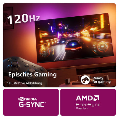 Philips Ambilight 65OLED759 4K OLED Smart TV - 65-Zoll Display mit P5 AI Perfect Picture Ultra HD, Titan OS, Dolby Vision und Dolby Atmos, Funktioniert mit Alexa und Google Sprachassistent