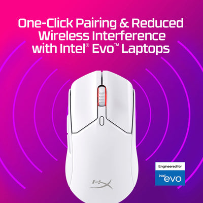 HyperX Pulsefire Haste 2, Wireless Gaming-Maus, Dual Mode (2,4 GHz/Bluetooth), 26K Sensor, 26.000 DPI, Bis zu 100 Std Akkulaufzeit, 6 Programmierbare Tasten, RGB, PC/PS5/PS4/Xbox-kompatibel, Schwarz