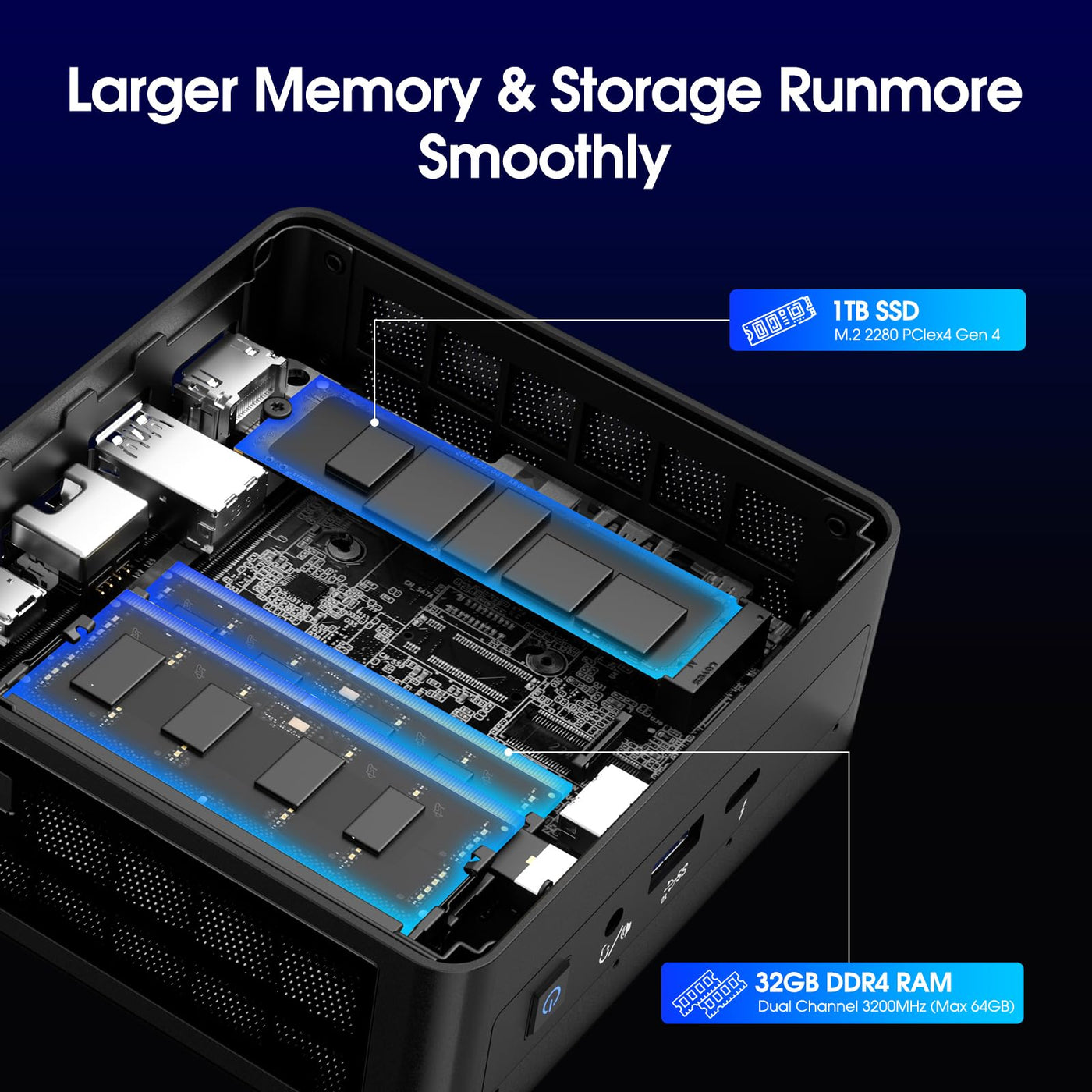 Intel NUC 11 Panther Canyon Mini-PC, Intel Core i7-1165G7 Prozessor, 32GB RAM und 1TB SSD Mini-Computer, Win 11 PRO, LAN 1000M/WiFi 6/BT5.2, Business-Computer für Büro/Schule/Zuhause (NUC11PAHi7)