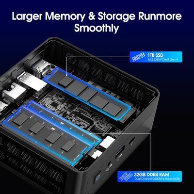 Intel NUC 11 Panther Canyon Mini-PC, Intel Core i7-1165G7 Prozessor, 32GB RAM und 1TB SSD Mini-Computer, Win 11 PRO, LAN 1000M/WiFi 6/BT5.2, Business-Computer für Büro/Schule/Zuhause (NUC11PAHi7)