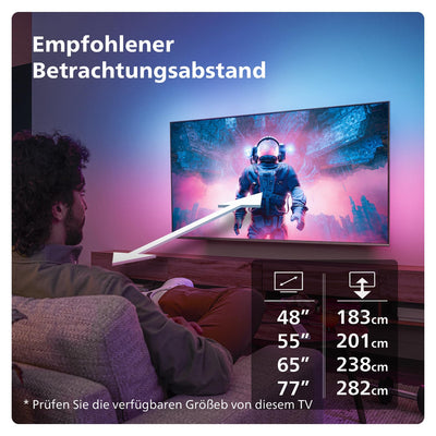 Philips Ambilight 65OLED759 4K OLED Smart TV - 65-Zoll Display mit P5 AI Perfect Picture Ultra HD, Titan OS, Dolby Vision und Dolby Atmos, Funktioniert mit Alexa und Google Sprachassistent