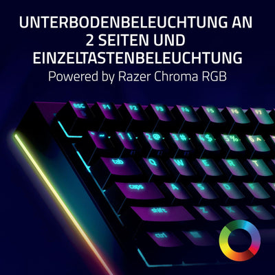 Razer BlackWidow V4 Pro 75% - Kabellose Hot-Swap-Gaming-Tastatur - OLED-Display (Befehlsrad, 4K Hz & Bluetooth-Konnektivität, magnetische Handballenauflage) ISO US-Layout | Schwarz