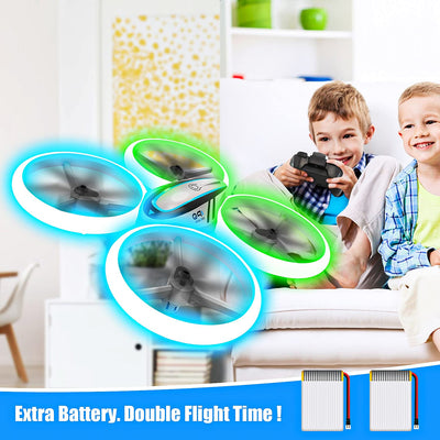 AVIALOGIC Q9s Drone Drohne für Kinder mit Höhehalten und Kopflosem Modus,RC Quadcopter mit Blauen & Grünen Lichter und 2 Akkus,Spielzeug Drohne für Kinder und Anfänger