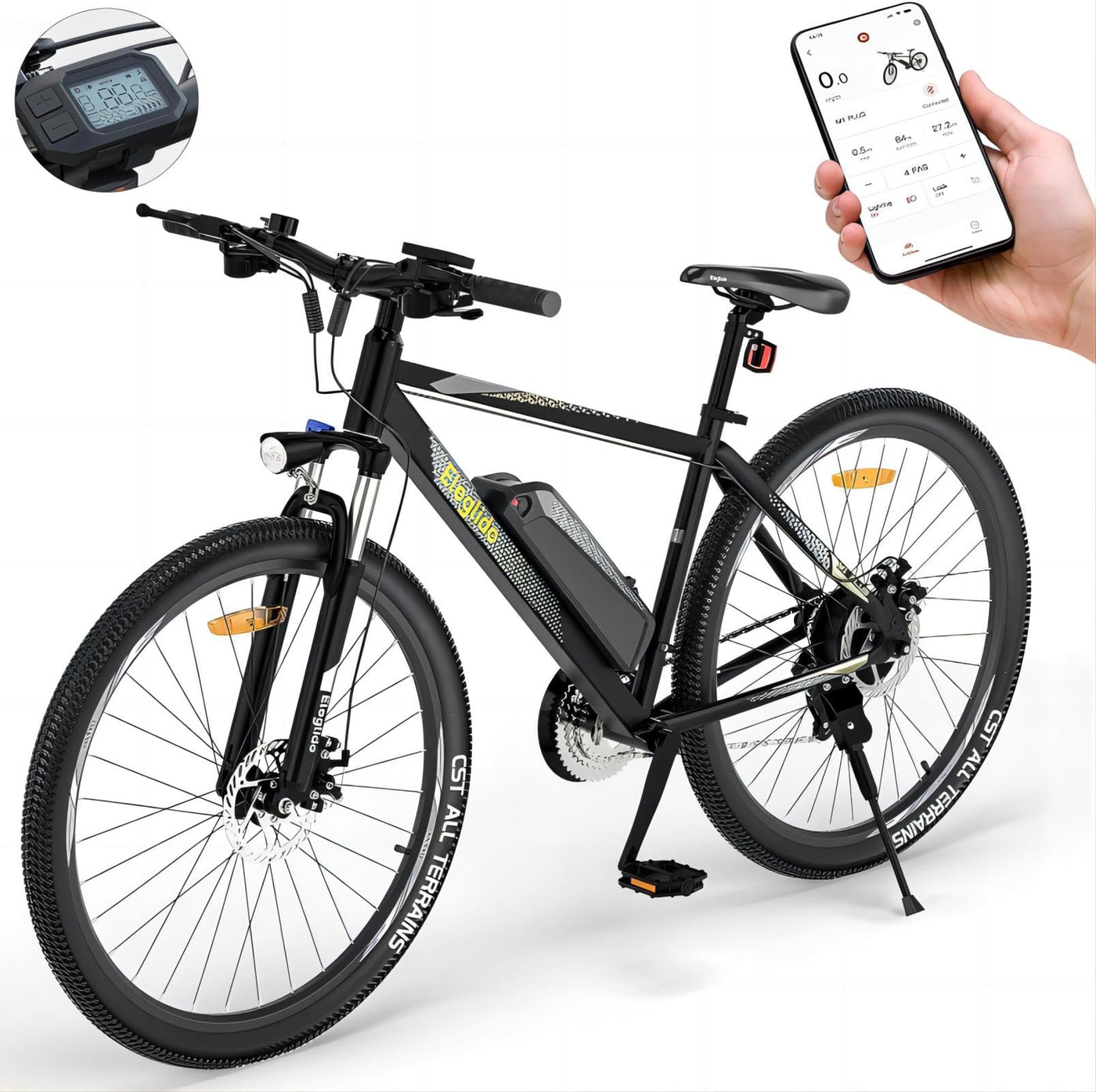 Eleglide E-Bike Damen Herren E-Mountainbike, MTB-1 Plus 27,5 Zoll Elektrofahrrad mit 36V 12.5Ah Abnehmbarer Akku, EU-konform E Fahrrad 21 Gänge 250W Hinterradmotor, LED Licht