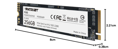 Patriot P300 M.2 PCIe Gen 3x4 256 GB SSD