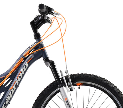breluxx® 24 Zoll Fullsuspension Mountainbike Capriolo CTX240 FS, 18Gang - grau orange